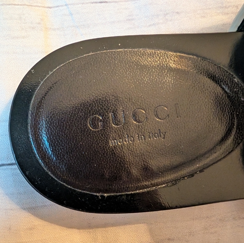 Gucci Horse Bit Thong Sandals Flip Flops White Leather Size 40 - Picture 9 of 11